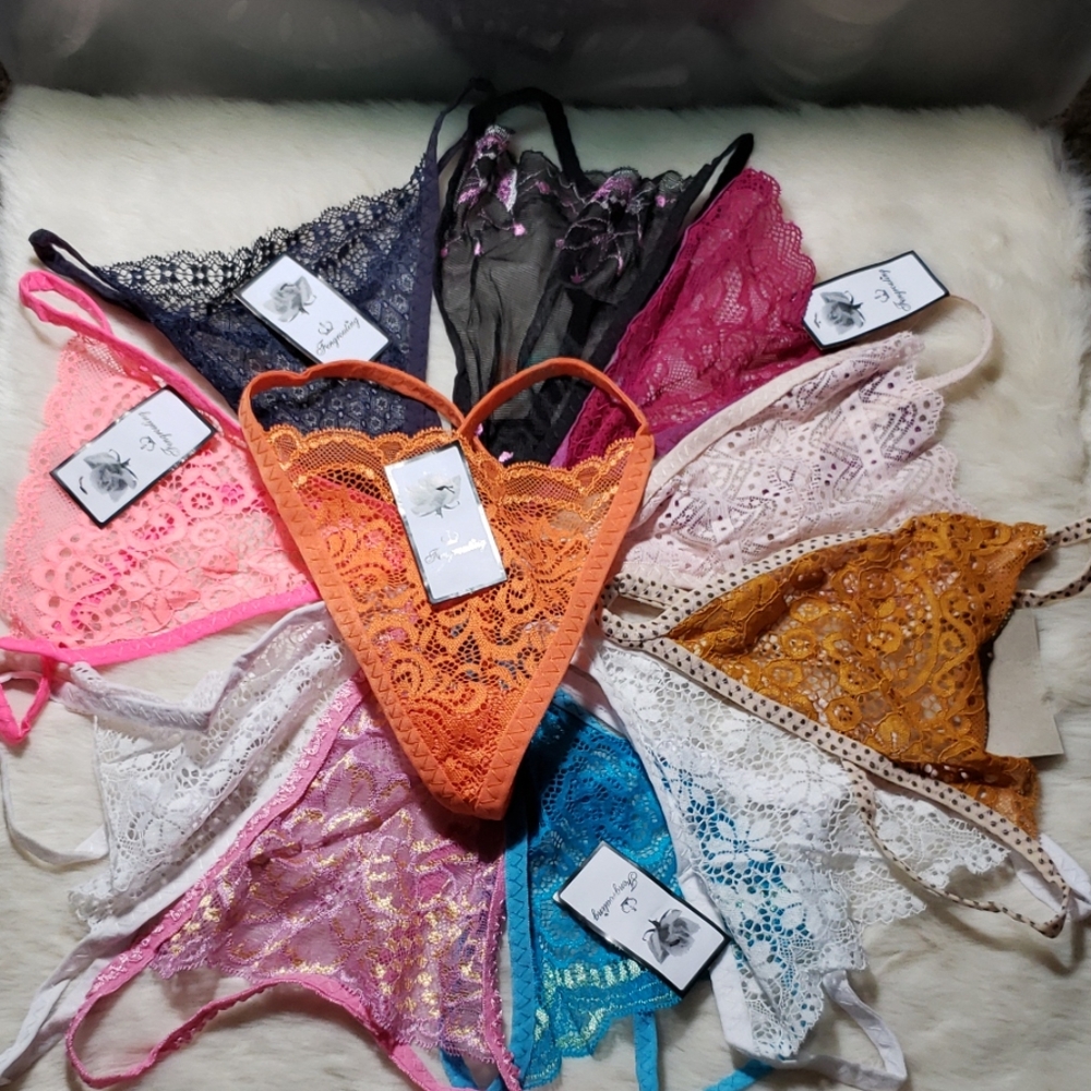 11 pairs of multi colored Women's gstring underwea